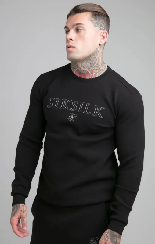 SikSilk Crew Neck Sweater - Black sold by Siksilk