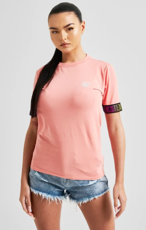 Coral Taped Crop T-Shirt sold by Siksilk