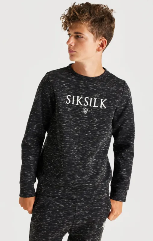 SikSilk Space Neps Crew Sweater - Black sold by Siksilk