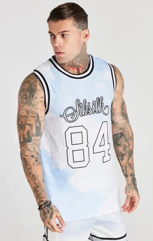 White Jacquard Baseball Vest sold by Siksilk