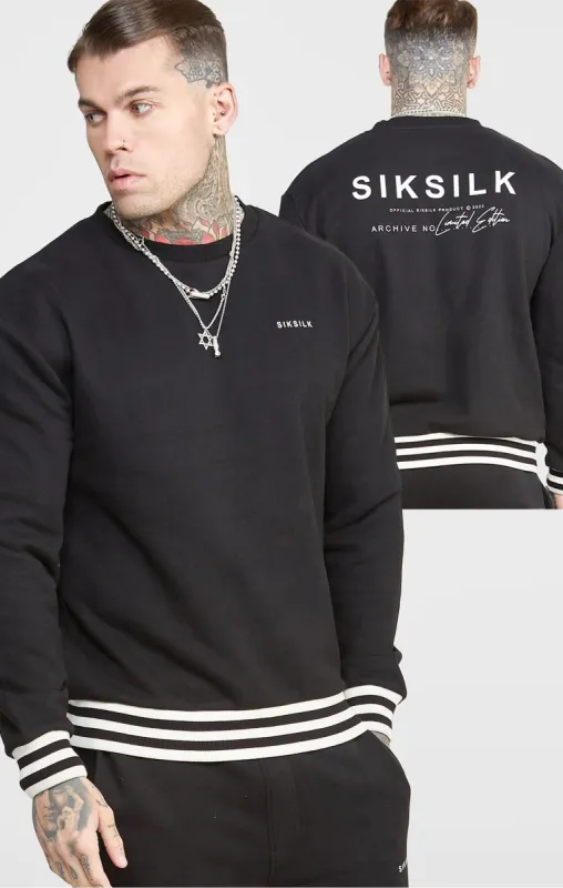 Black Oversized Back Logo Sweat made by Siksilk
