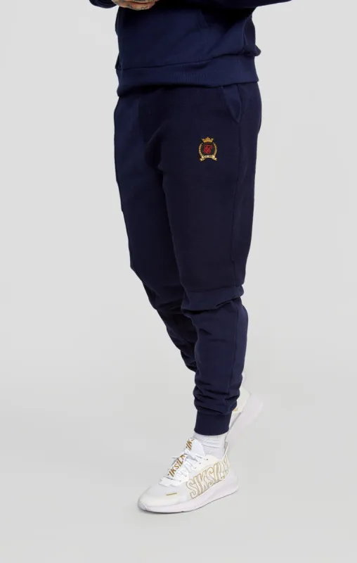 Navy Cut And Sew Reverse Jogger sold by Siksilk