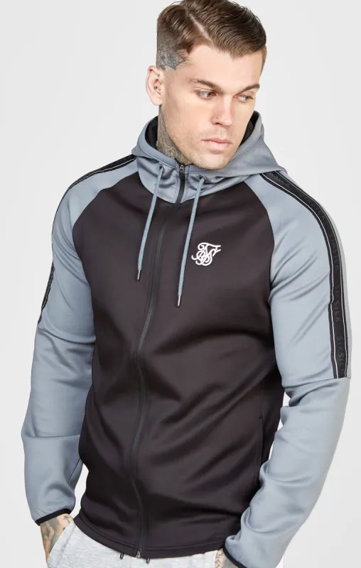 Grey Taped Zip Thru Track Top sold by Siksilk