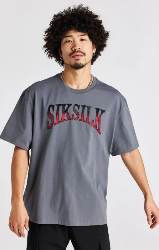 Grey Rhinestone Short Sleeve T-Shirt sold by Siksilk