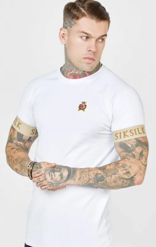 White Crest Elasticated Cuff T-Shirt sold by Siksilk
