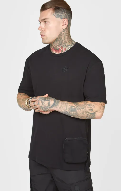 Black Pocket Oversized T-Shirt sold by Siksilk