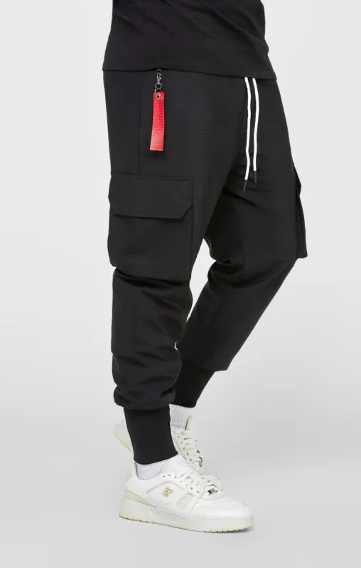 Black Tech Cargo Pant sold by Siksilk