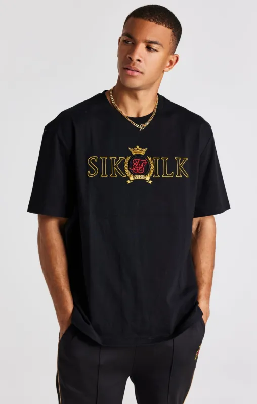 Black Crest Oversized T-Shirt sold by Siksilk