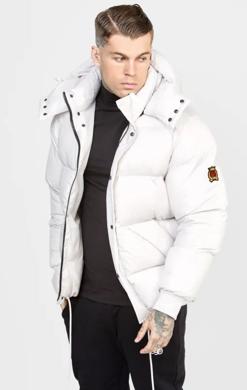 Ice Grey Puffer Jacket sold by Siksilk