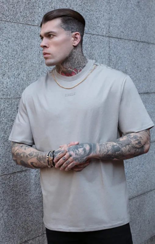 Beige Oversized Chain T-Shirt sold by Siksilk