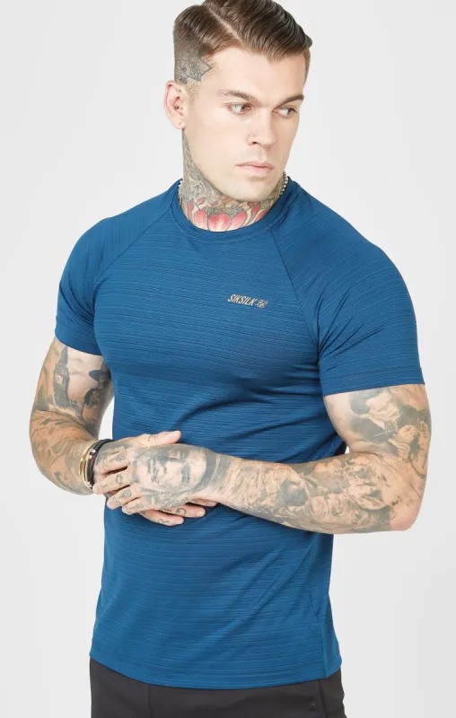 Teal Sports Textured Look T-Shirt sold by Siksilk