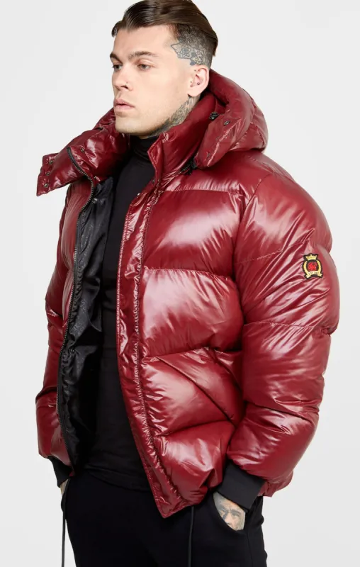 Burgundy Puffer Jacket sold by Siksilk
