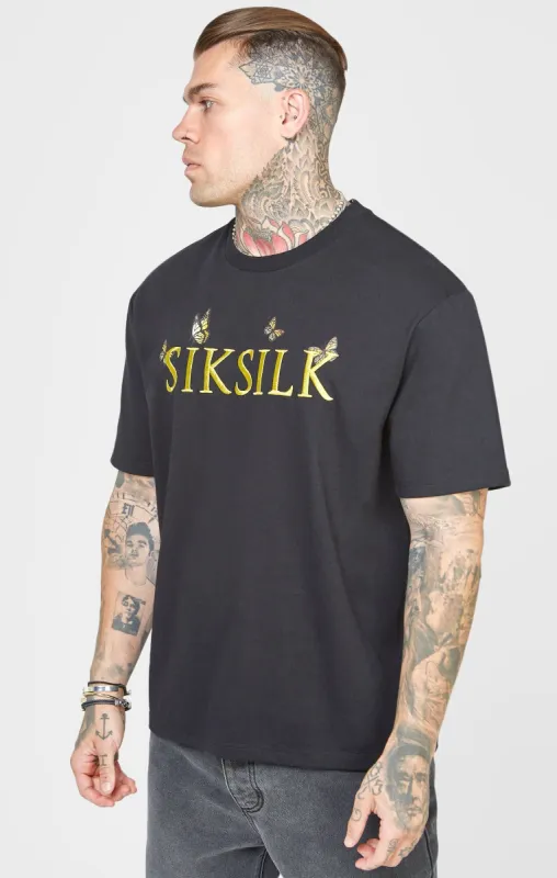 Black Butterfly Oversized T-Shirt sold by Siksilk