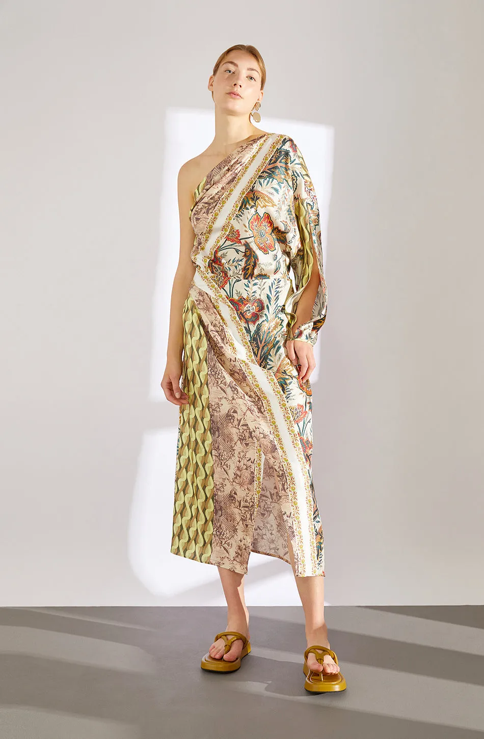 Abito asimmetrico monospalla stampato sold by Erika Cavallini product image thumbnail 2