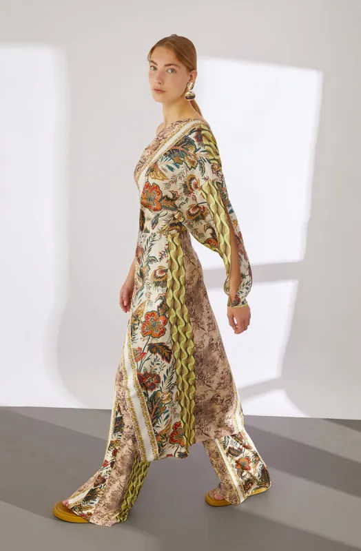 Abito asimmetrico monospalla stampato made by Erika Cavallini