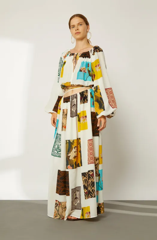 GONNA LUNGA IN SETA STAMPATA sold by Erika Cavallini