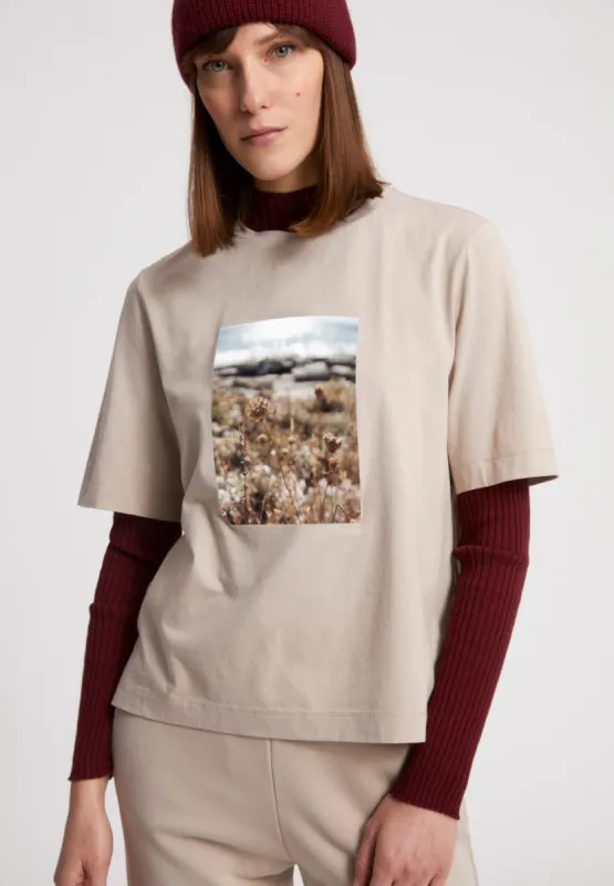 LAYAA Fields Organic Cotton T-shirt sold by Earthkind