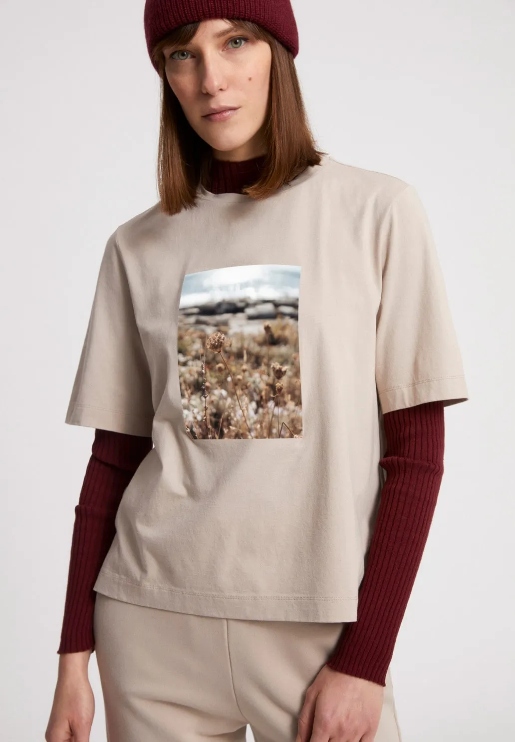 LAYAA Fields Organic Cotton T-shirt sold by Earthkind