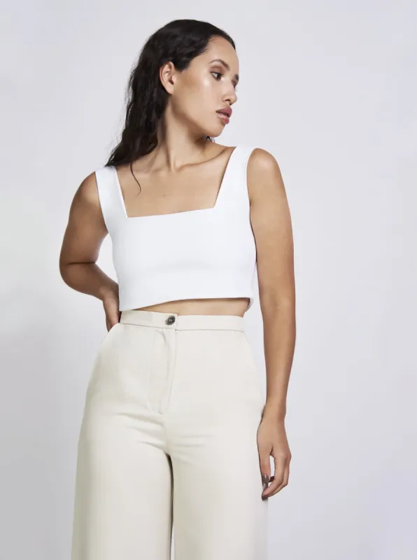 Cancun Crop Top White sold by Earthkind