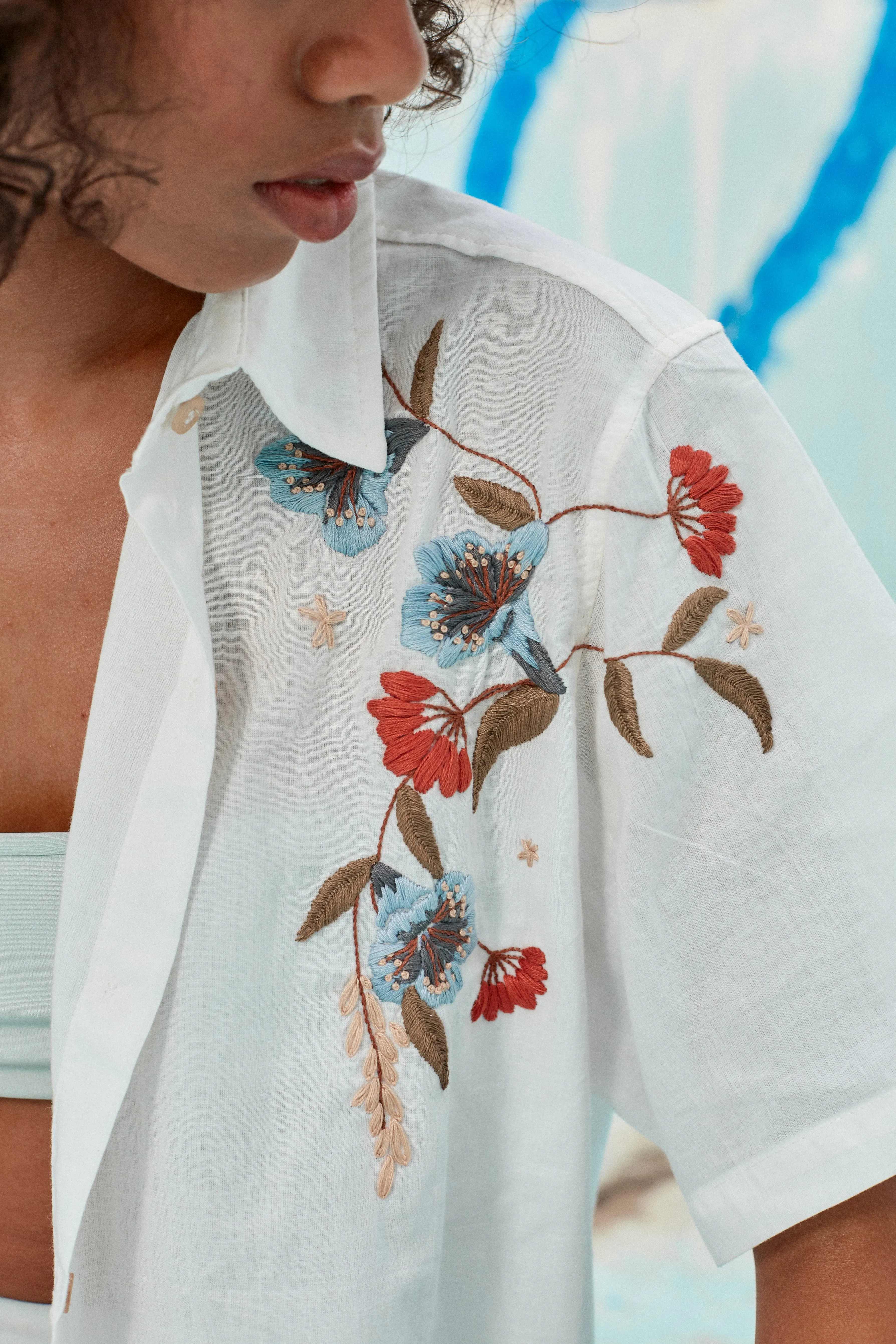 Lily Embroidered Shirt sold by Earthkind