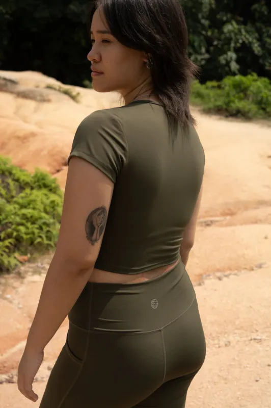 All Day Cropped Tee - willow sold by Earthkind