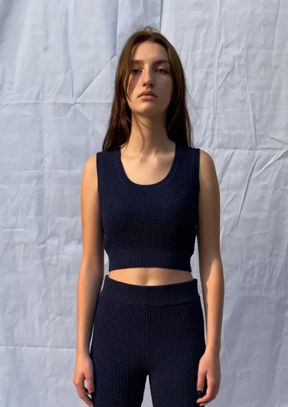Brea Cropped Top Navy sold by Earthkind
