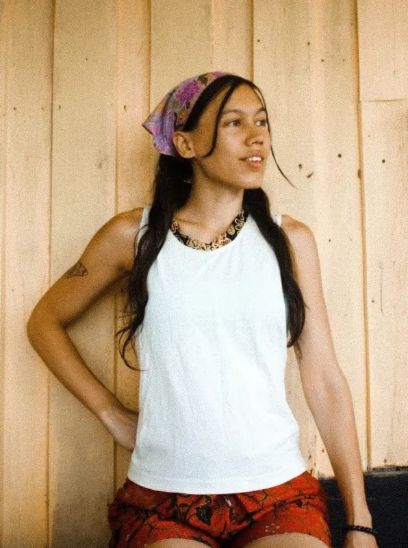 Organic Cotton & Upcycled Batik Tank sold by Earthkind