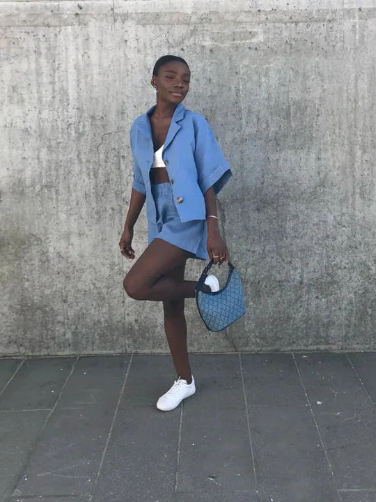 Linen Co-ord Set Blue sold by Earthkind