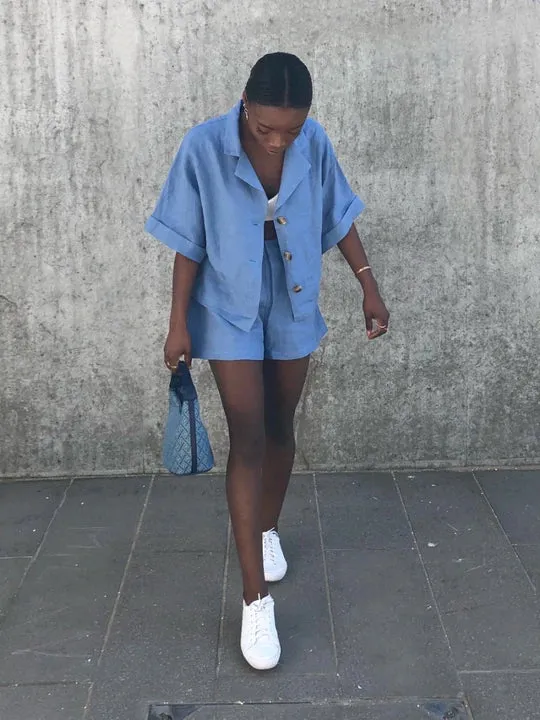 Linen Co-ord Set Blue sold by Earthkind product image thumbnail 4