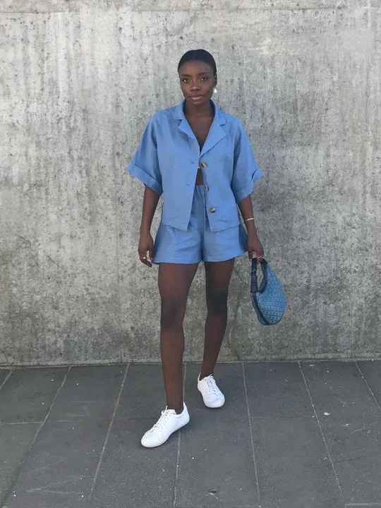 Linen Co-ord Set Blue sold by Earthkind product image thumbnail 5