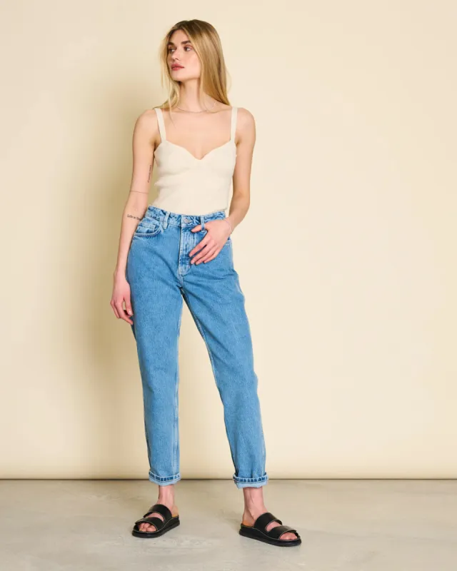 Sanah Recycled Cashmere Top Beige sold by Earthkind