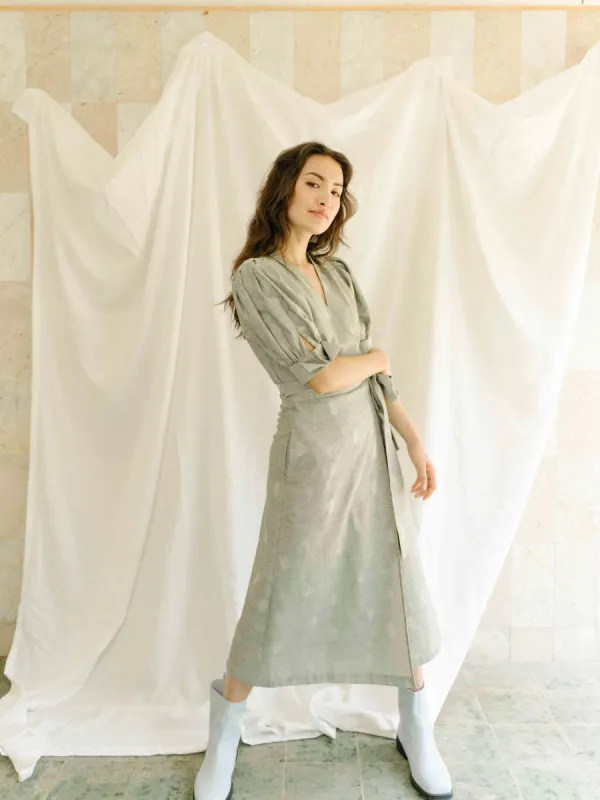 Eleanor Dress Sage made by Earthkind