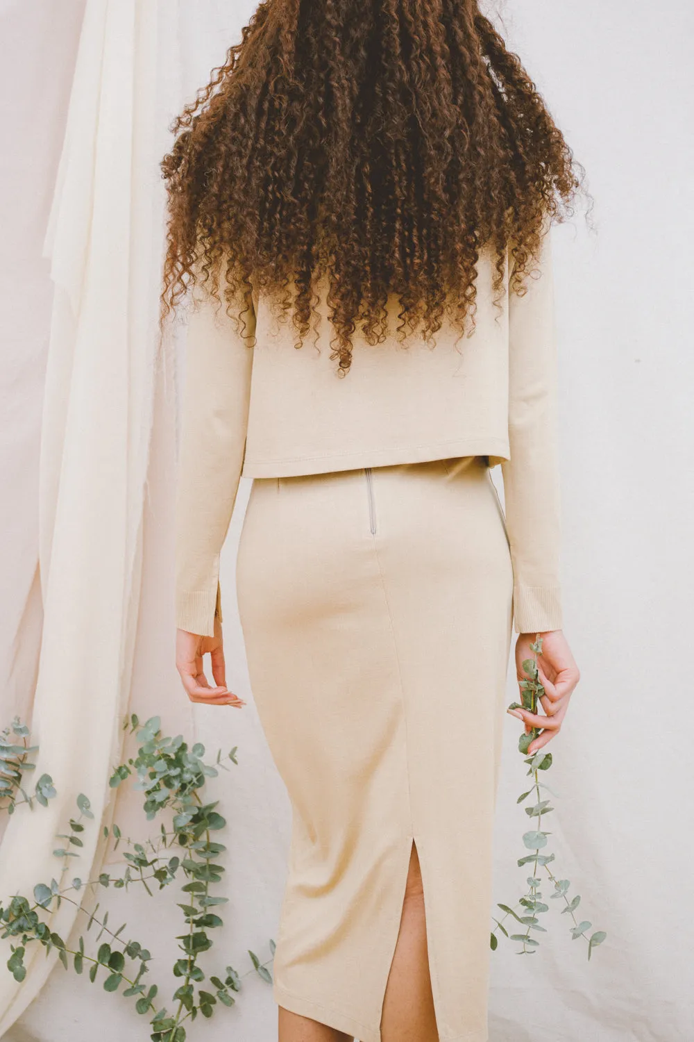 Maxi Knit Skirt in Ecru sold by Earthkind product image thumbnail 4
