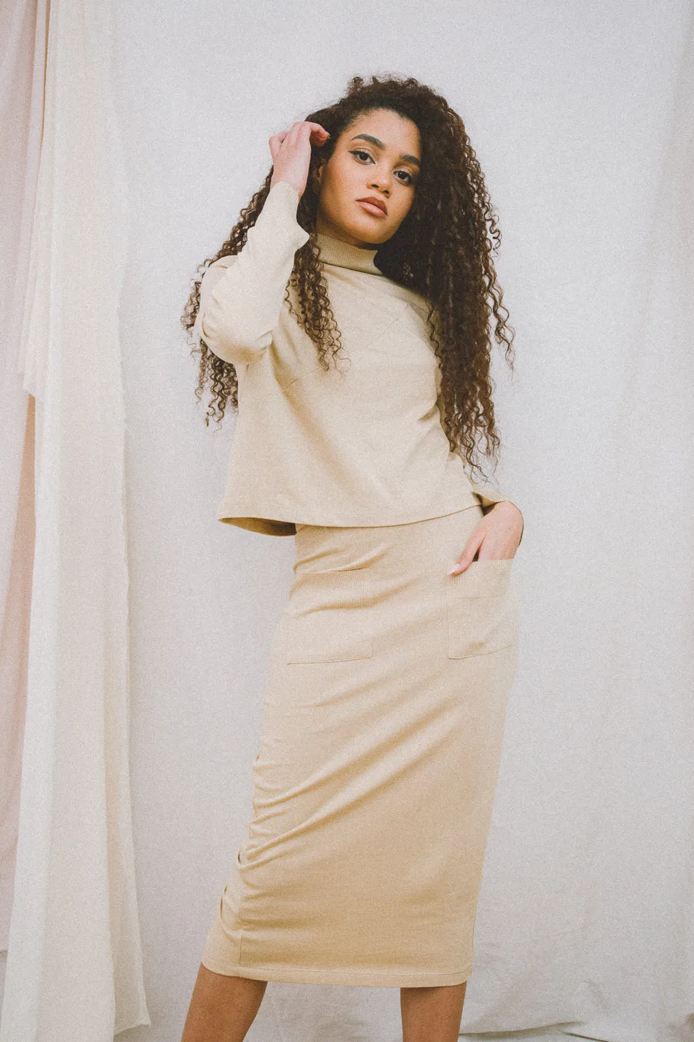 Maxi Knit Skirt in Ecru sold by Earthkind product image thumbnail 2