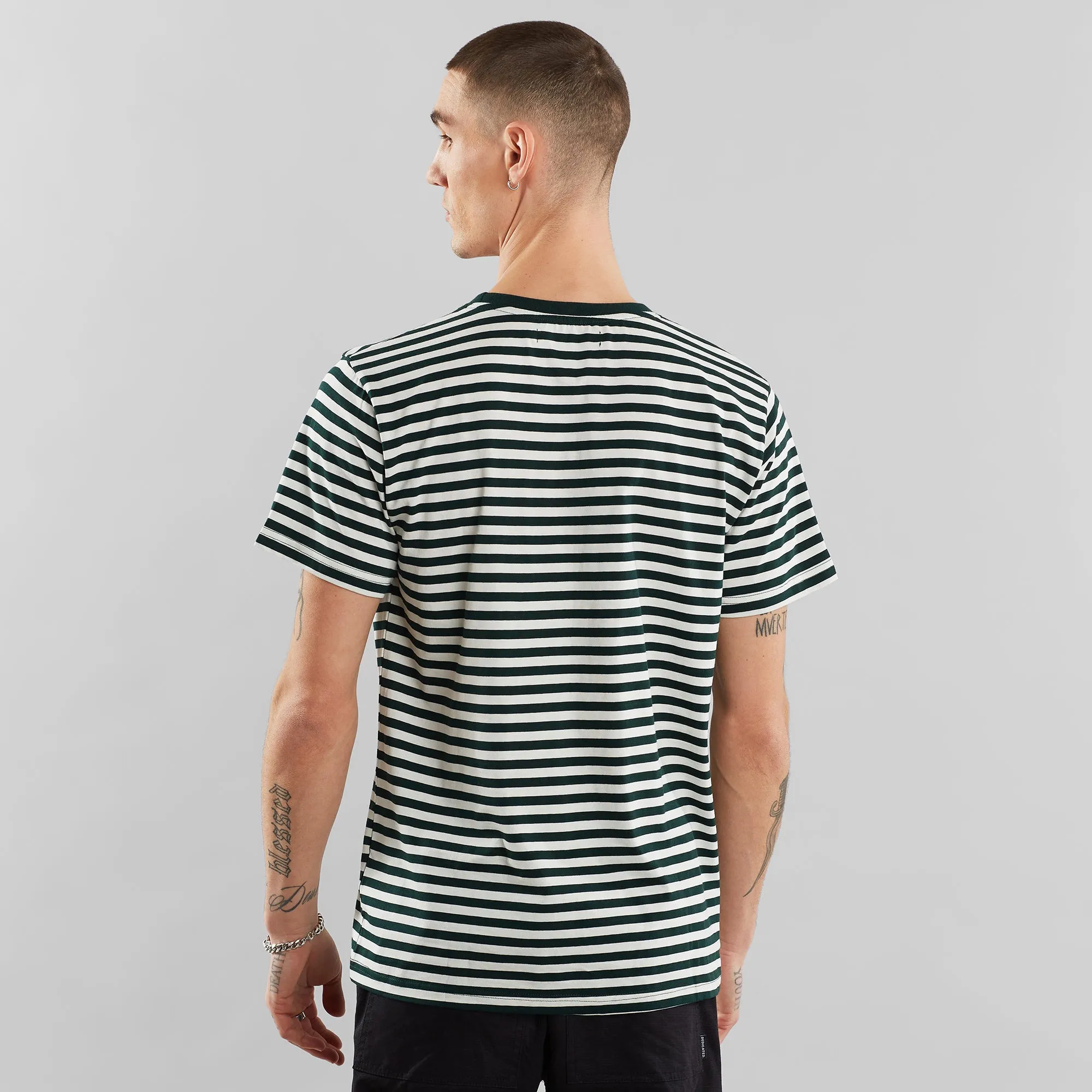 Stockholm T-shirt Dark Green Stripes sold by Earthkind product image thumbnail 2