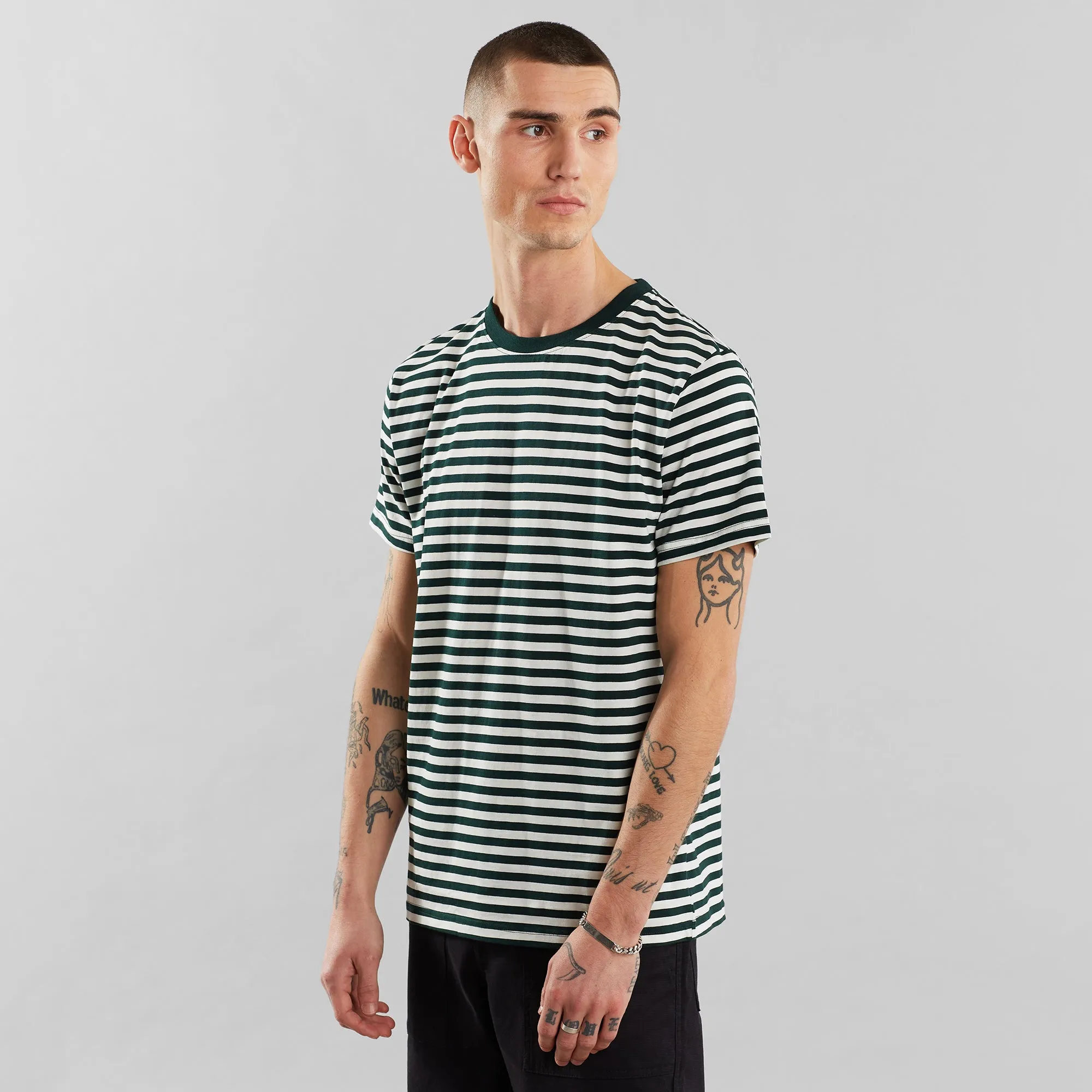 Stockholm T-shirt Dark Green Stripes sold by Earthkind product image thumbnail 4