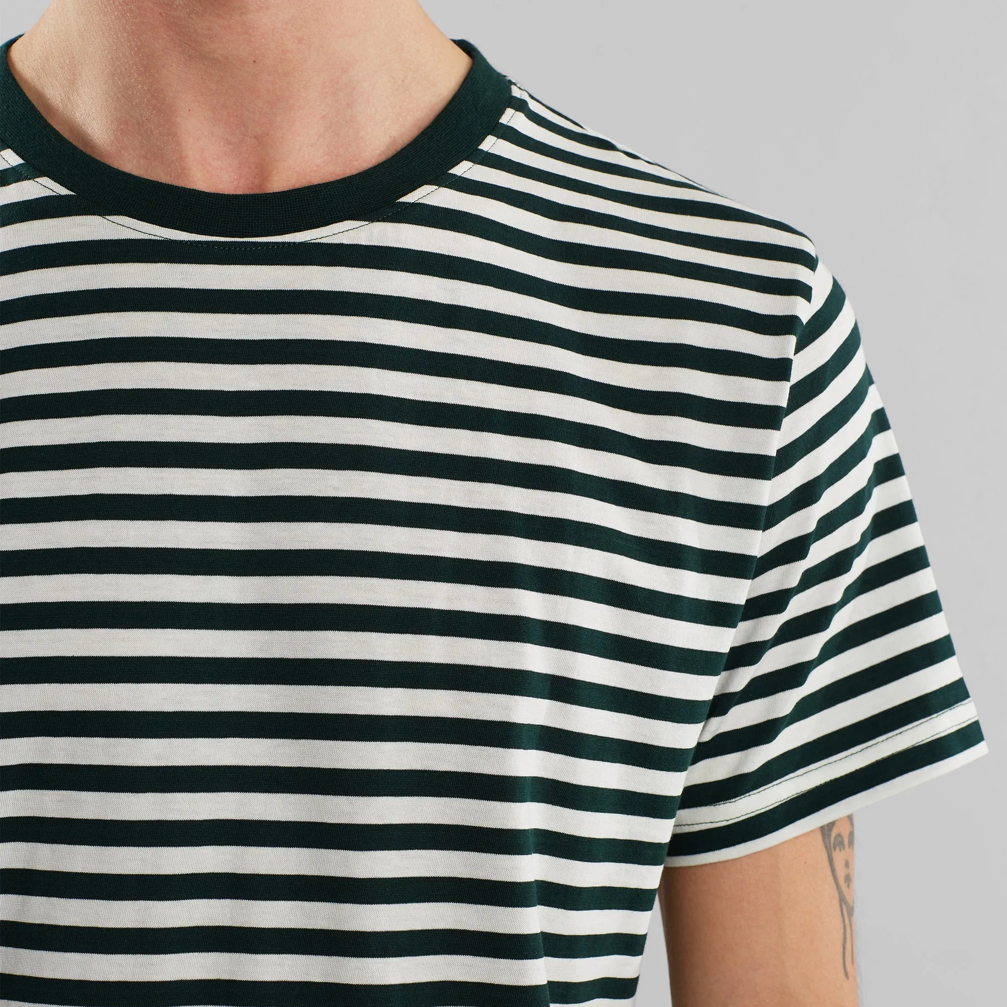 Stockholm T-shirt Dark Green Stripes sold by Earthkind product image thumbnail 3