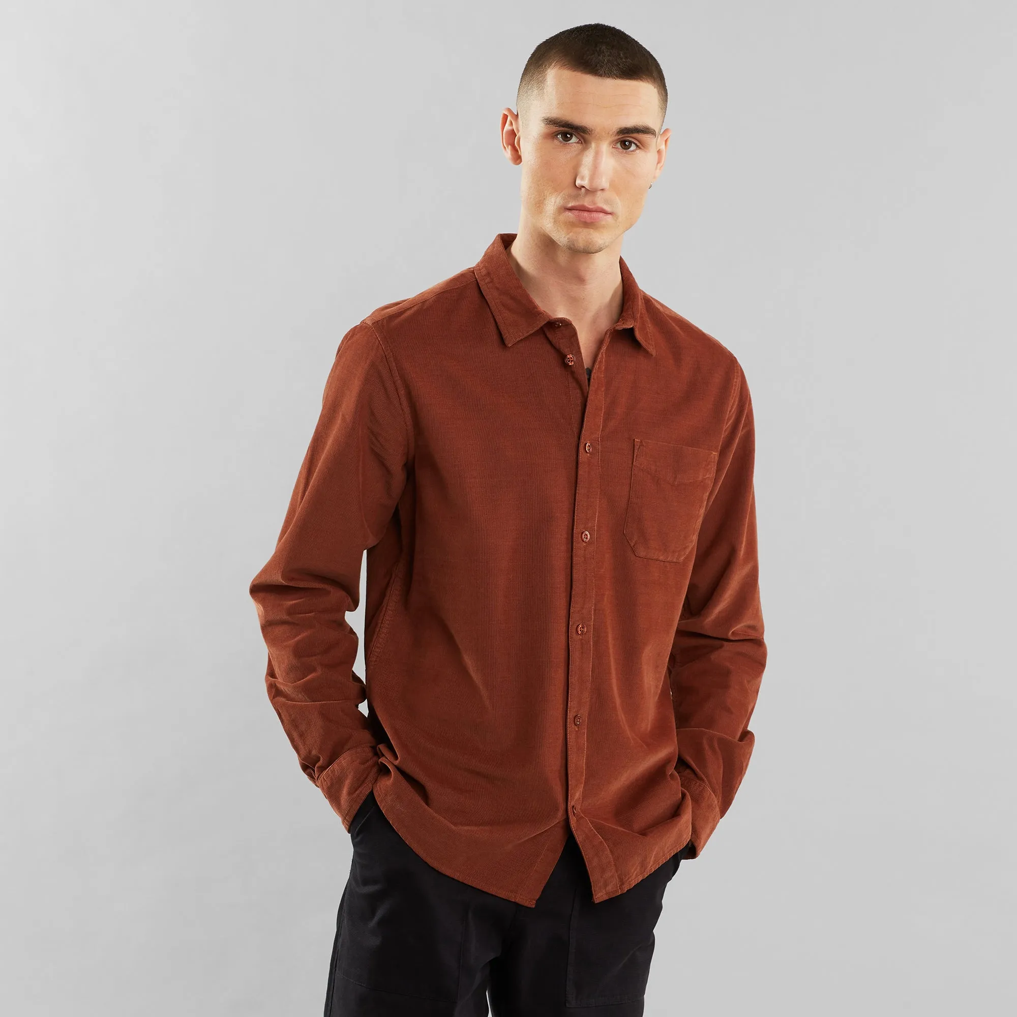 Varberg Corduroy Shirt Brown sold by Earthkind