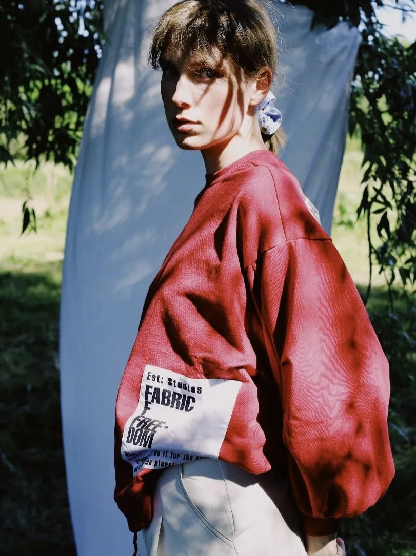 Organic Cotton Oversized Jumper Red sold by Earthkind