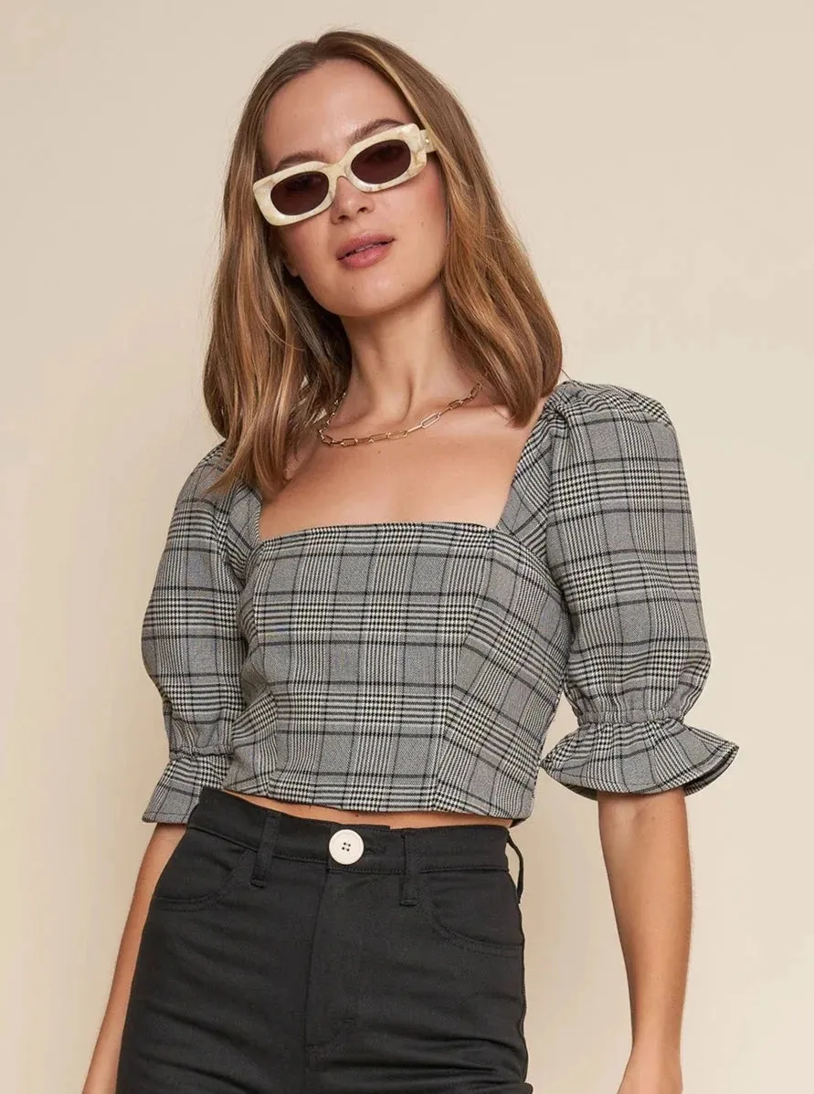 Eden Crop Top - Houndstooth sold by Earthkind
