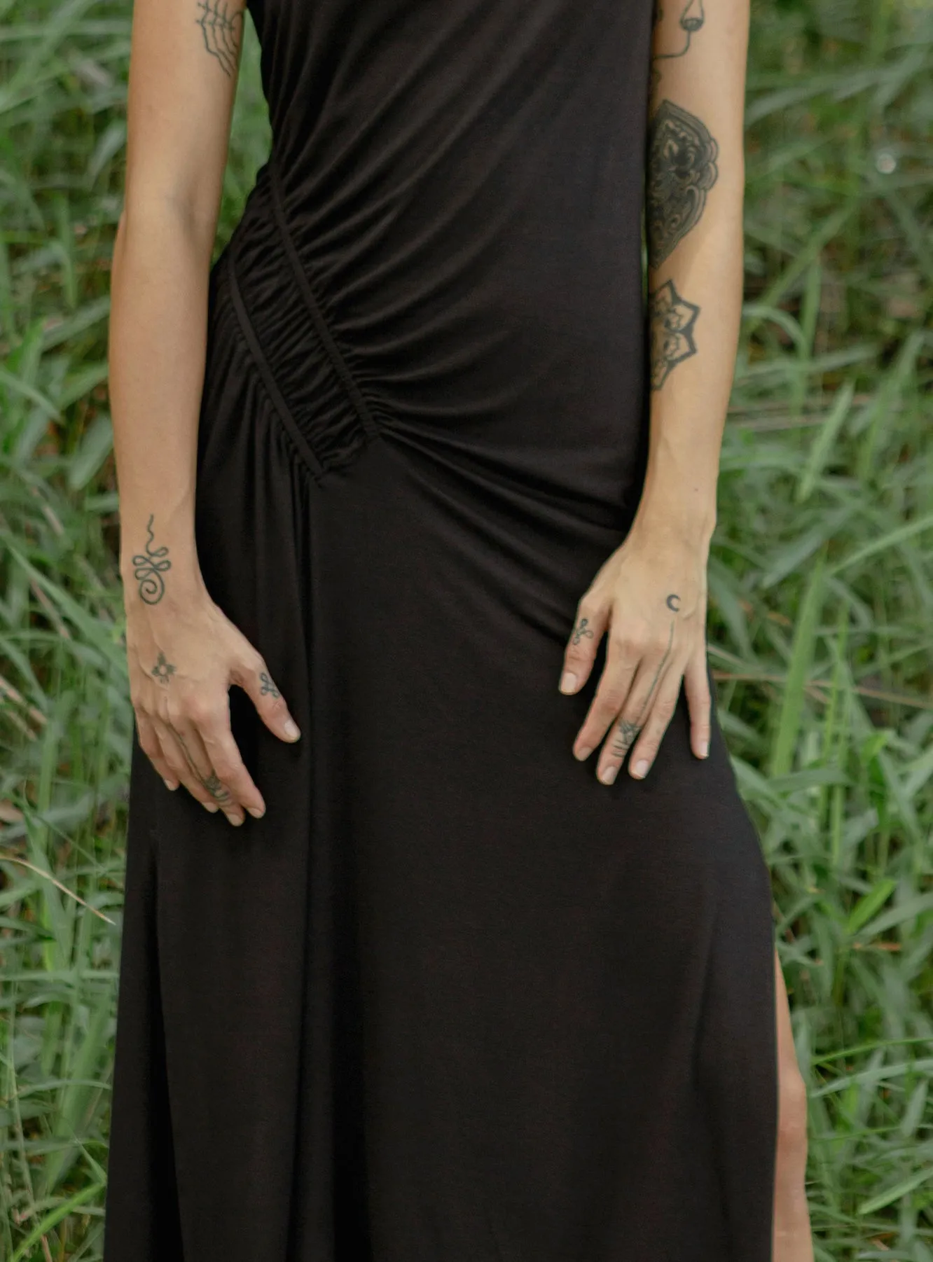 CELIA Asymmetric Ruched Waist Dress sold by Earthkind product image thumbnail 3
