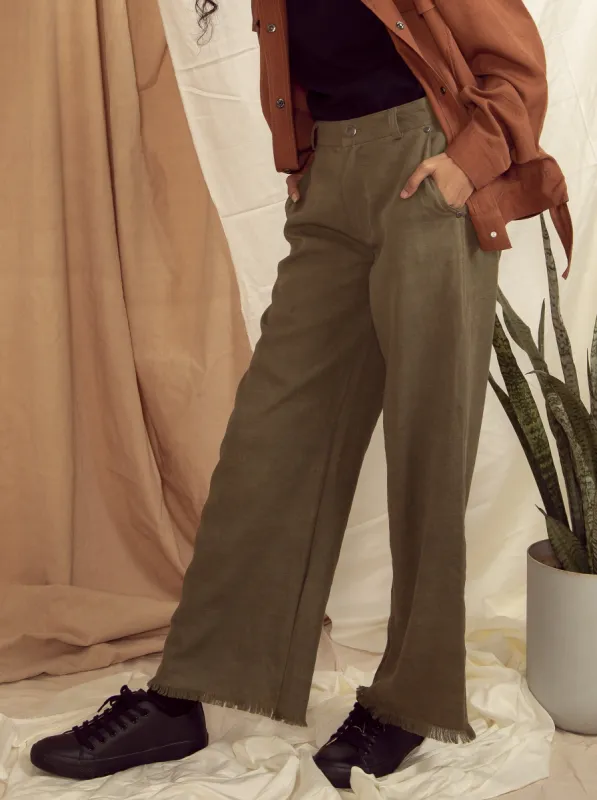 Infinity Flare Pants Winter Moss sold by Earthkind