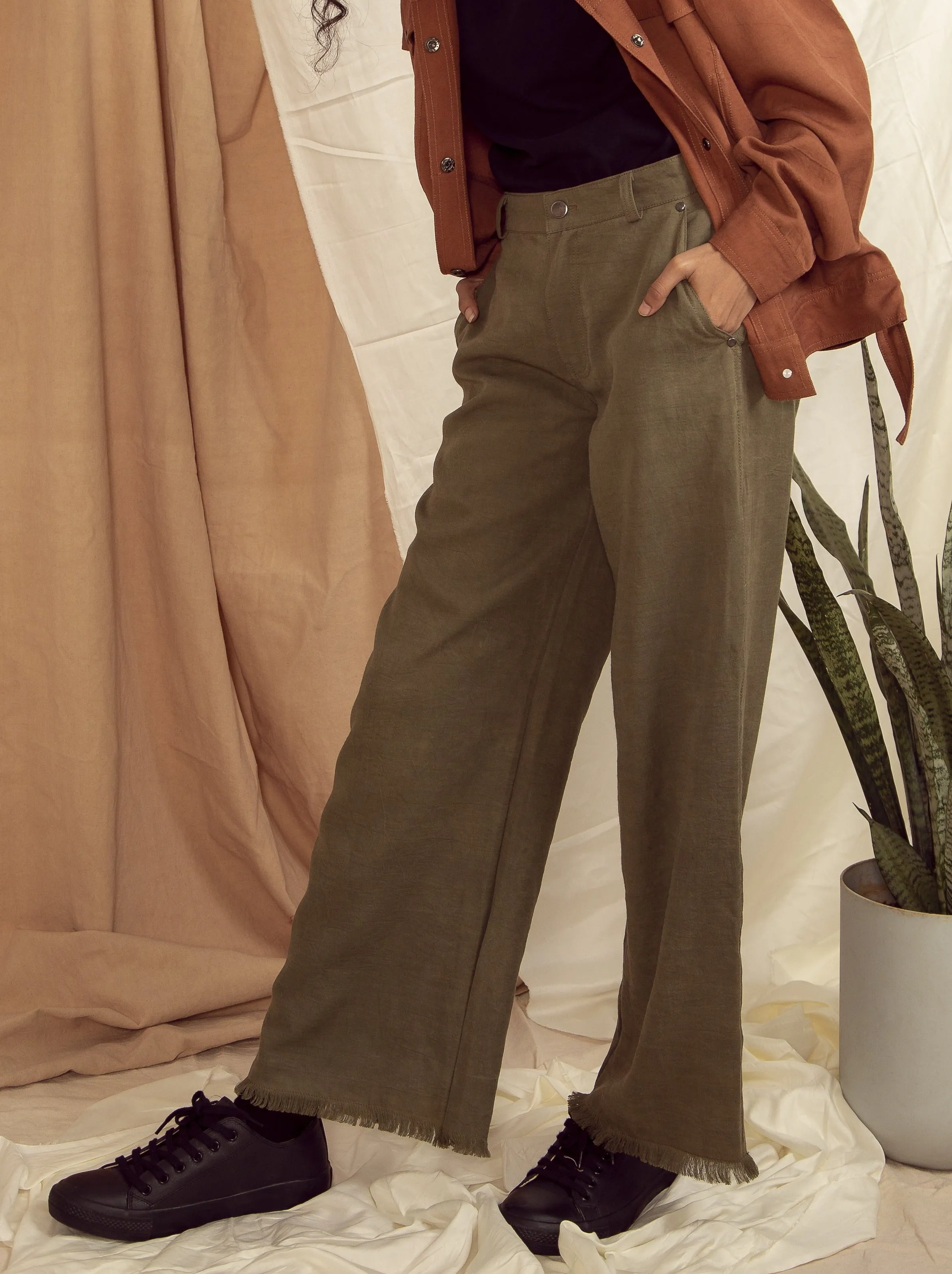 Infinity Flare Pants Winter Moss sold by Earthkind