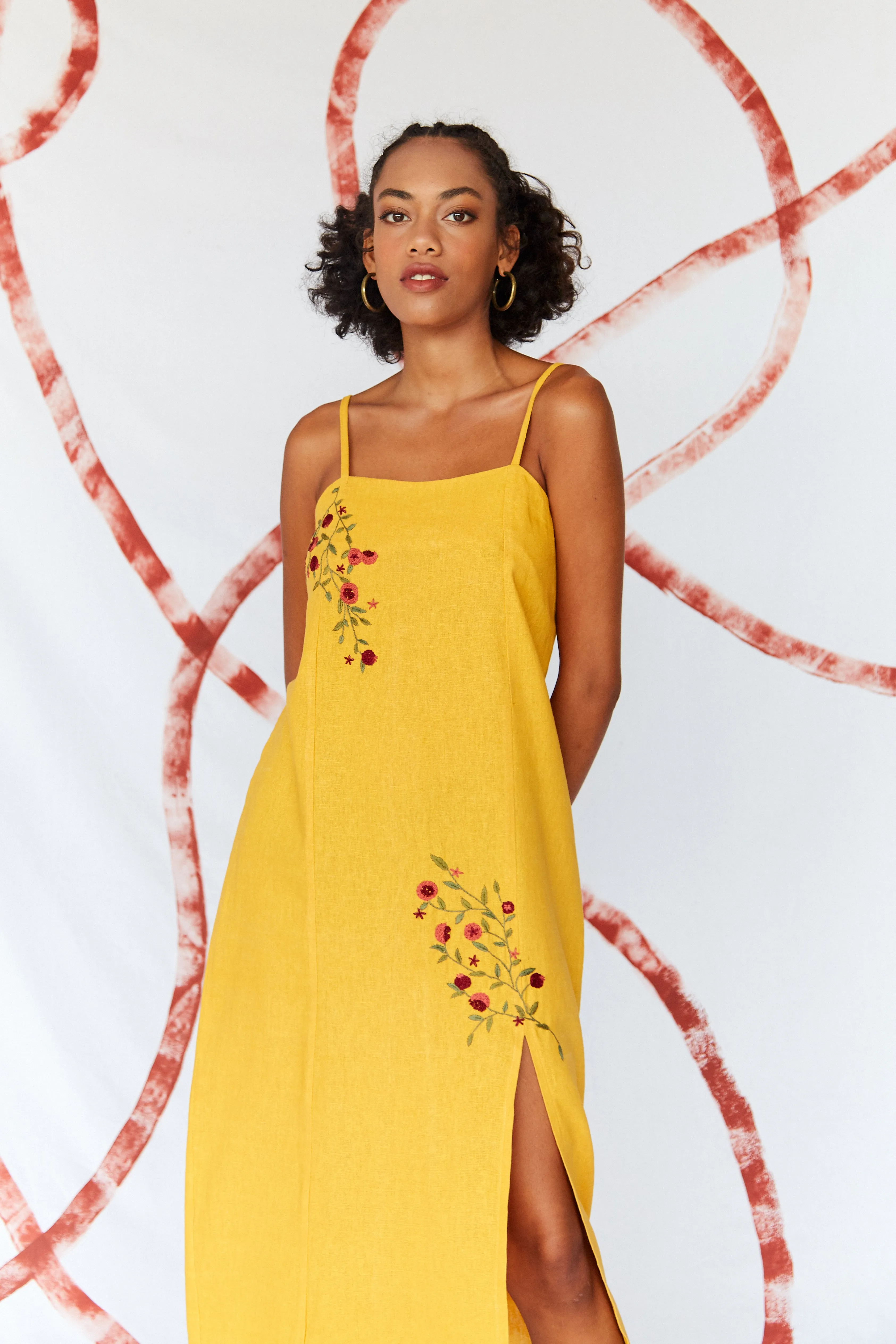Pomegranate Dress Yellow sold by Earthkind