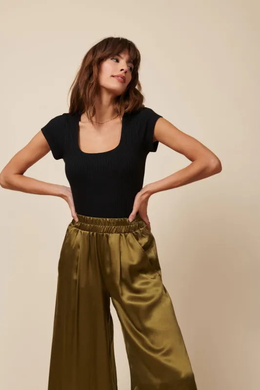 Cory Bodysuit Black Rib sold by Earthkind