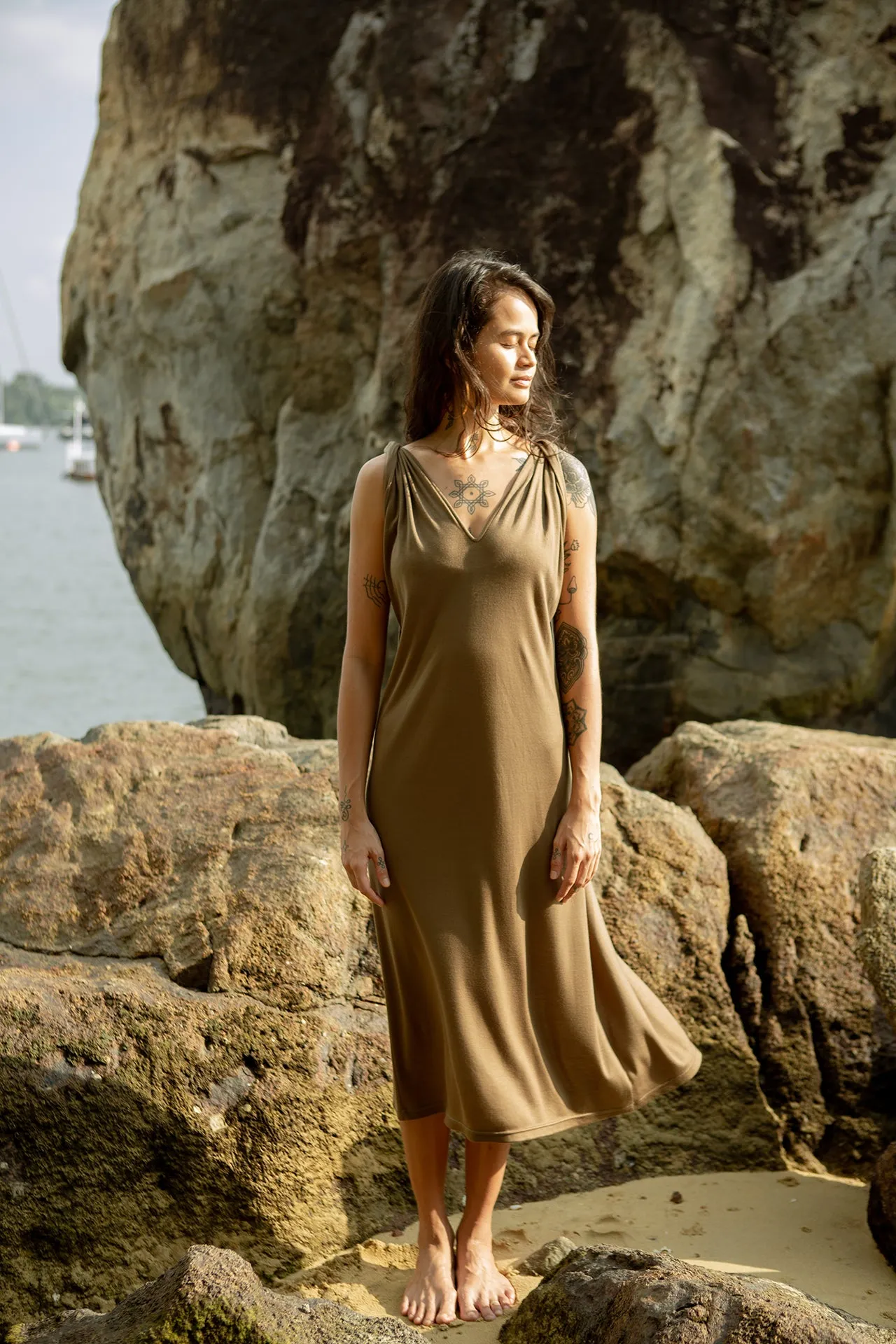 OLIVIA Twisted Strap Dress sold by Earthkind