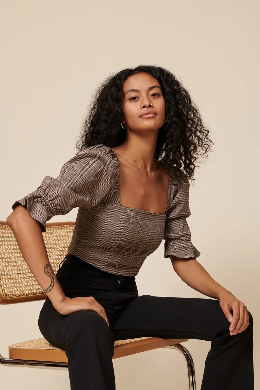 Eden Crop Top in Plaid sold by Earthkind product image thumbnail 2