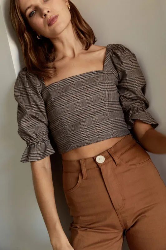 Eden Crop Top in Plaid sold by Earthkind