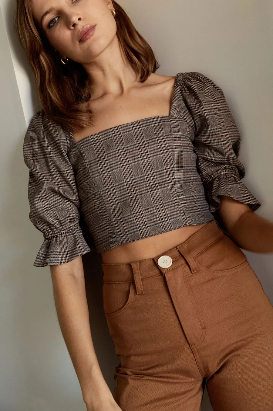 Eden Crop Top in Plaid sold by Earthkind