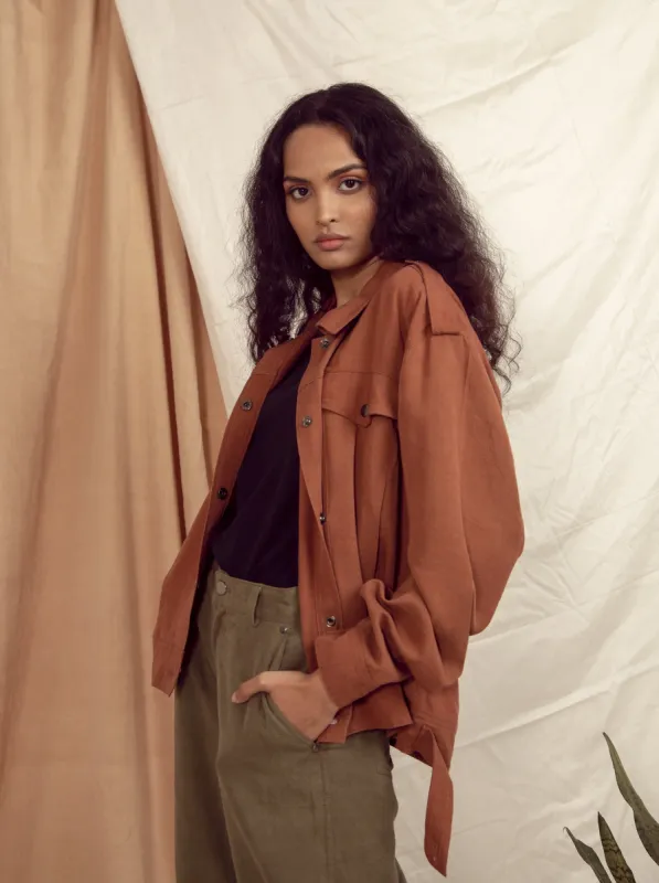 Collingwood Oversized Jacket Copper Brown sold by Earthkind